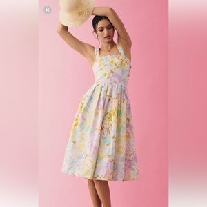 NWT women’s Large Anthropologie Women’s corset midi floral dress
